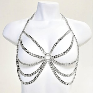 Morticia Body Chain in Silver