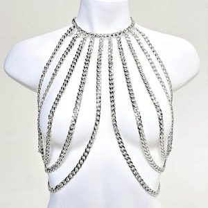 Jessica Body Chain in Silver