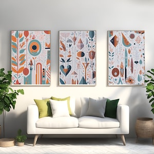 Boho Wall Art Set of 3, Blend of traditional and Modern Prints, Bohemian Decor Wall Art Prints, Printable Wall Art, Boho Home Decor Neutral