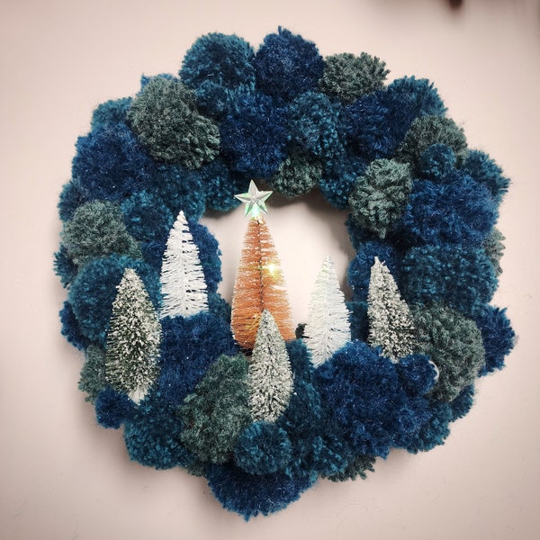 Handmade Pom Pom Wreath