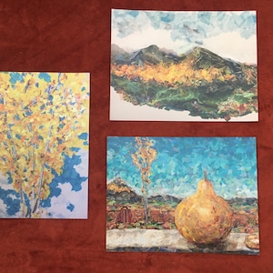 Trio von Drucken Herbst in New Mexico von Original Collagen von Deco, aspens ... der Vorbote des Herbstes, Home-Office-Dekor
