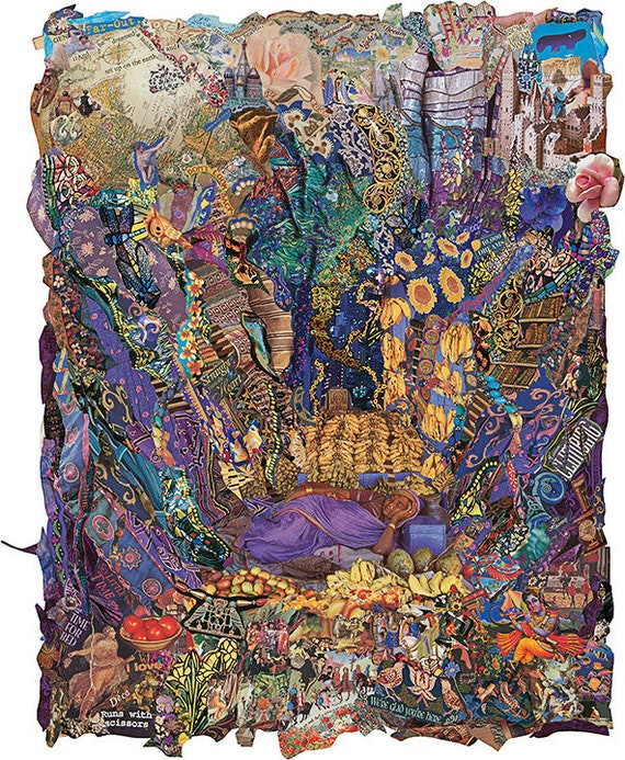 Original Collage "What Dreams May Come" by Deco, One-of-a-Kind! elegant, thought-provoking, lush, framed with archival materials