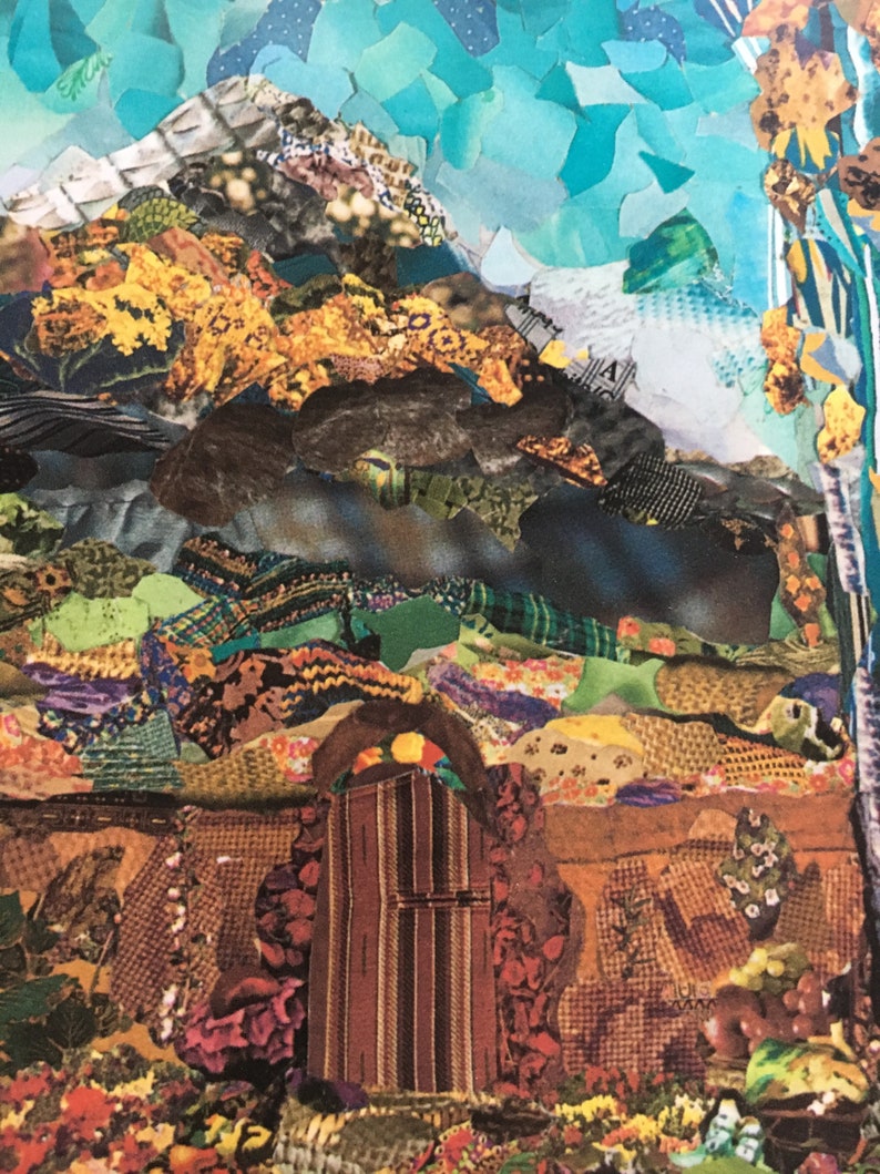 Small Print Harvest in New Mexico Digital Print of Original Collage by Deco