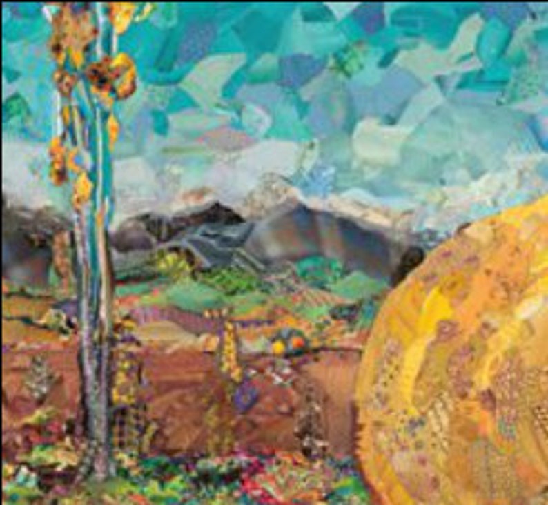 Small Print Harvest in New Mexico Digital Print of Original Collage by Deco