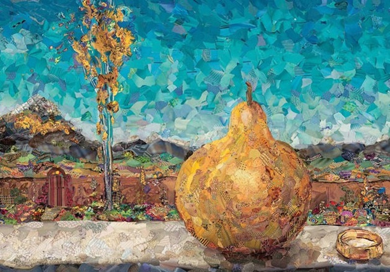 Small Print Harvest in New Mexico Digital Print of Original Collage by Deco