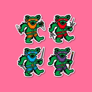 Grateful Dead Ninja Bears Sticker Pack