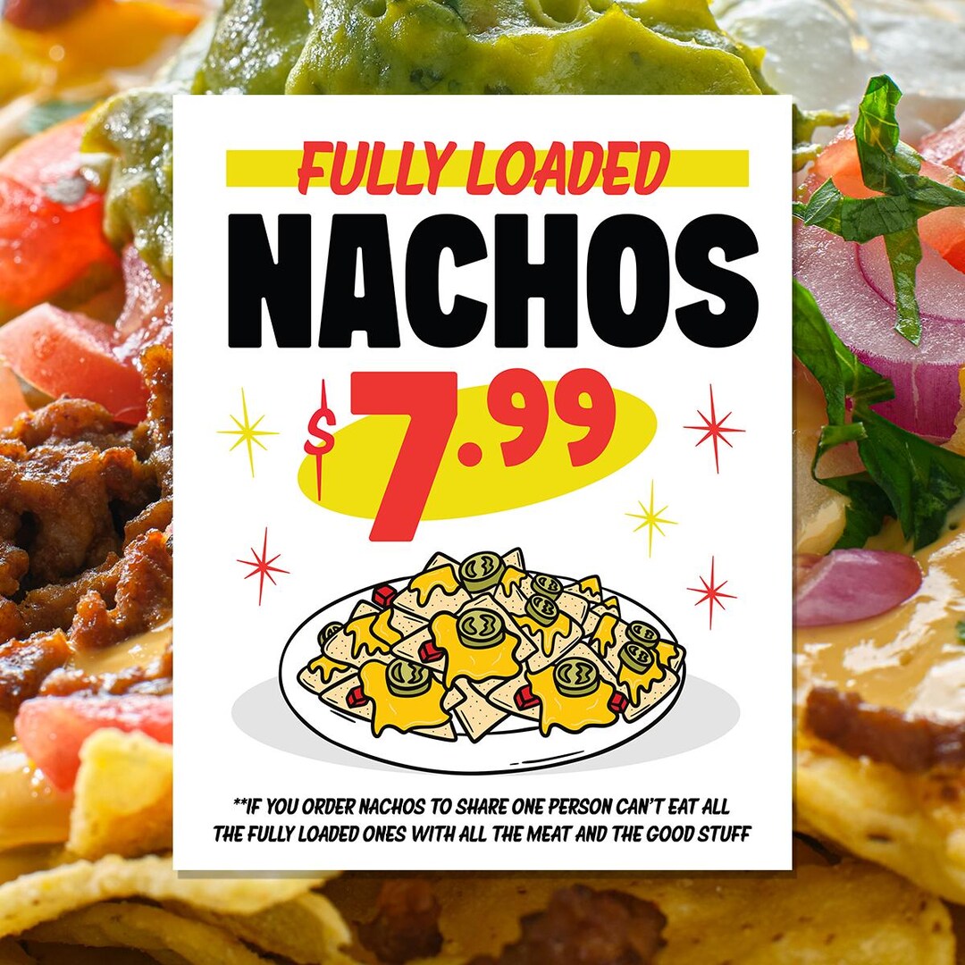 Fully Loaded Nachos Print Etsy