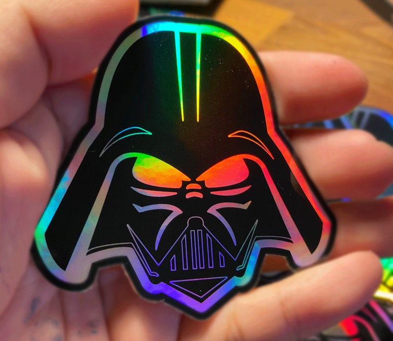 STAR WARS Darth Vader Holographic Waterproof Sticker Etsy