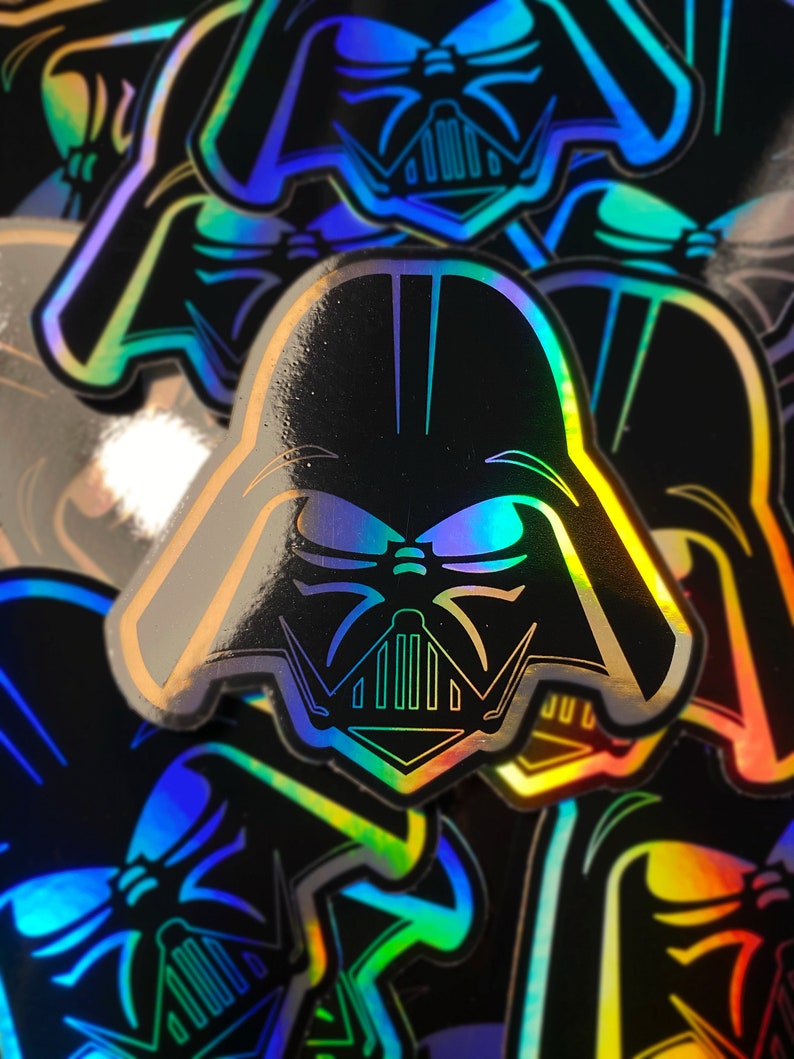 STAR WARS Darth Vader Holographic Waterproof Sticker Etsy