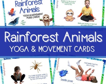 Rainforest Animals Yoga & Movement Pose Cards