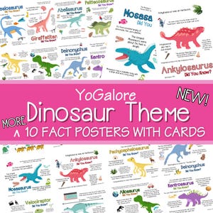 Dinosaur Fact Posters and Cards | Preschool & Kindergarten Science Bundle -- Set 2