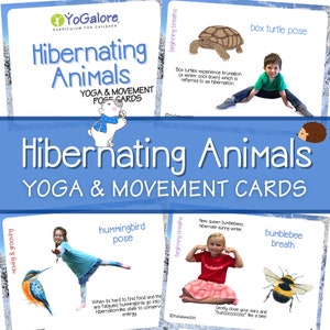 Winterschlaf Tiere Yoga & Bewegung Pose Karten