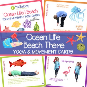 Zwierzęta oceaniczne | Karty do jogi i ruchu Ocean Life z planem lekcji