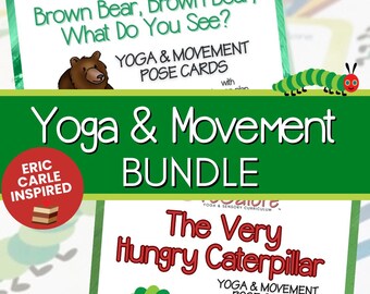 Brown Bear, Brown Bear & Very Hungry Caterpillar Movement Cards Bundle – Toddler, Preschool and Kindergarten  with Printable Activities