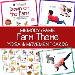 Farm Theme Yoga & Movement Cards with Classic Memory Game