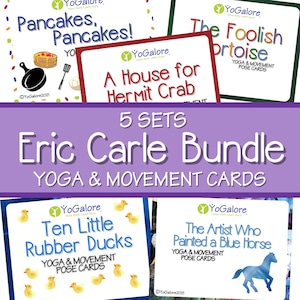 Eric Carle Yoga & Movement Pose Cards Bundle - 5 Sets, Preschool Activities, Classroom Management
