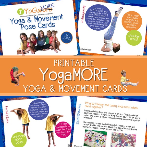 Yoga & Movement Cards with STEAM Activity for Preschool and Kindergarten, Activities for Preschoolers, Movement Activities for Kids