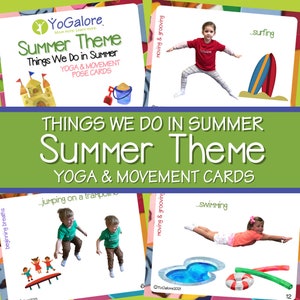 Summer Theme: Things We Do In Summer Yoga & Movement Pose Cards