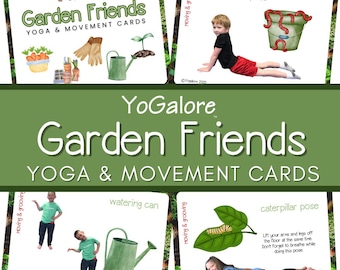 Garden Yoga Pose Cards for Kids: Preschool Movement Game (Digital Download)