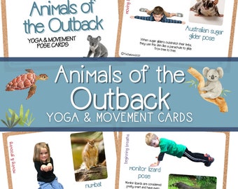 Australian Outback Animal Yoga & Movement Pose Cards - Educational and Fun Activity for Preschool and Kindergarten