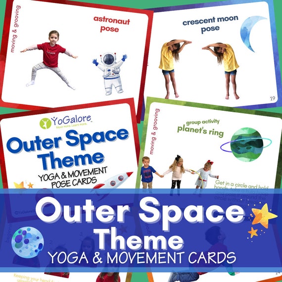 Outer Space Theme Printable Yoga Cards for Kids Etsy