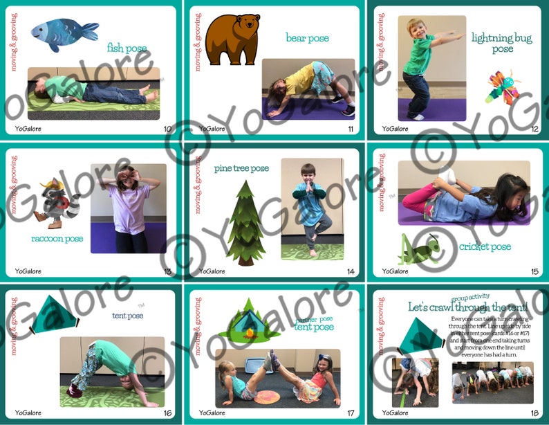 Camping Theme Yoga &amp; Movement Pose Cards | Etsy