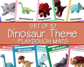 Dinosaurier Knetematten | Feinmotorik Aktivitäten | Preschool Sensory Play zum Ausdrucken
