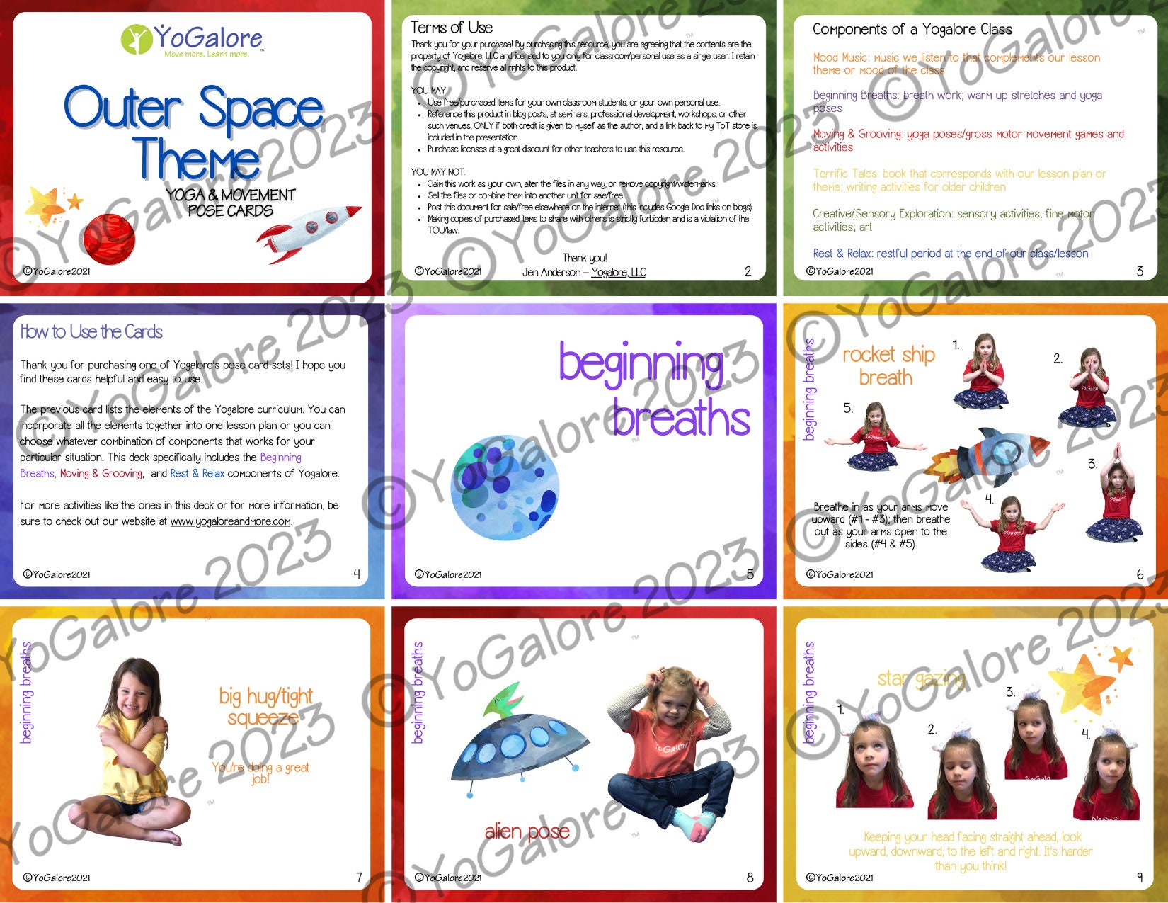 Outer Space Theme Printable Yoga Cards for Kids - Etsy
