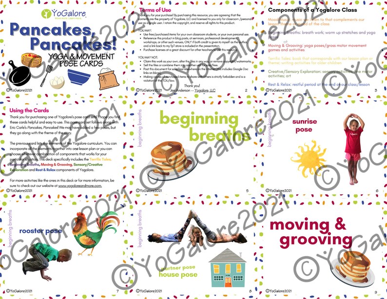 Pancakes Pancakes Yoga & Movement Pose Cards Eric Carle Etsy