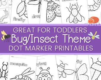 Marqueurs d'insectes et d'insectes à imprimer avec mini-cartes – Activité de motricité fine pour les tout-petits et les enfants d'âge préscolaire