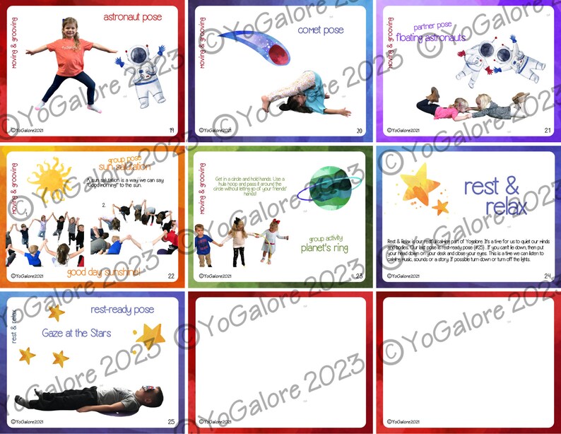 Outer Space Theme Printable Yoga Cards for Kids - Etsy