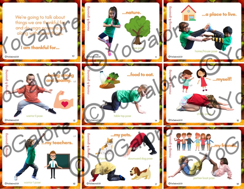 Thanksgiving Theme Activities: Yoga & Movement Pose Cards and Memory ...