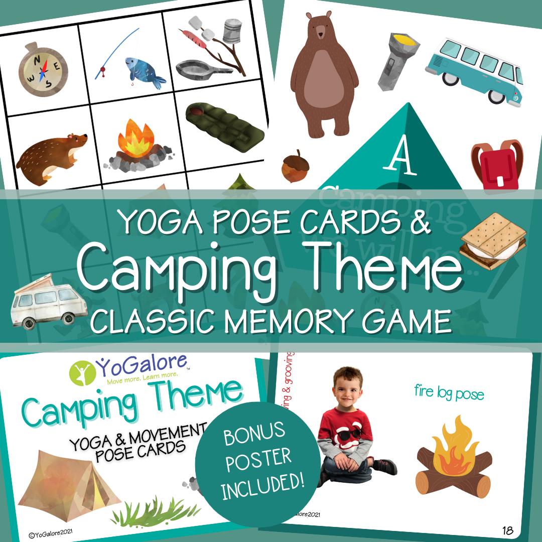 Camping Theme Yoga & Movement Pose Cards With Memory Game - Etsy