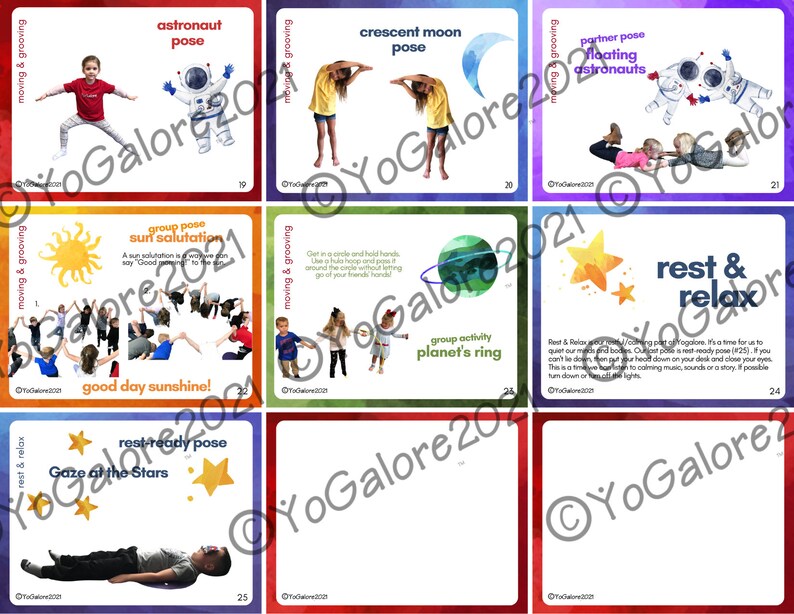 Outer Space Theme Printable Yoga Cards for Kids | Etsy
