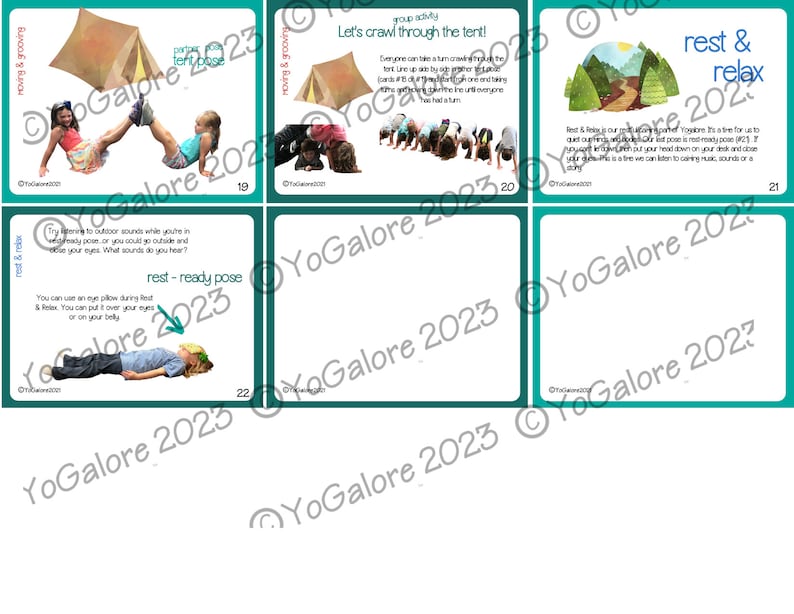 Camping Theme Yoga & Movement Pose Cards With Memory Game - Etsy