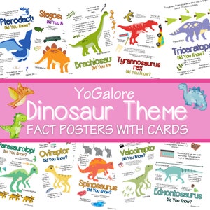 Dinosaurusfeiten posters en kaarten voor kleuter- en kleuterschool - Set van 10
