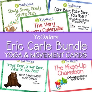 Kids Yoga Cards Bundle – 5 Movement Sets for Playful Calm & Gross Motor Fun -- Inspired by Eric Carle