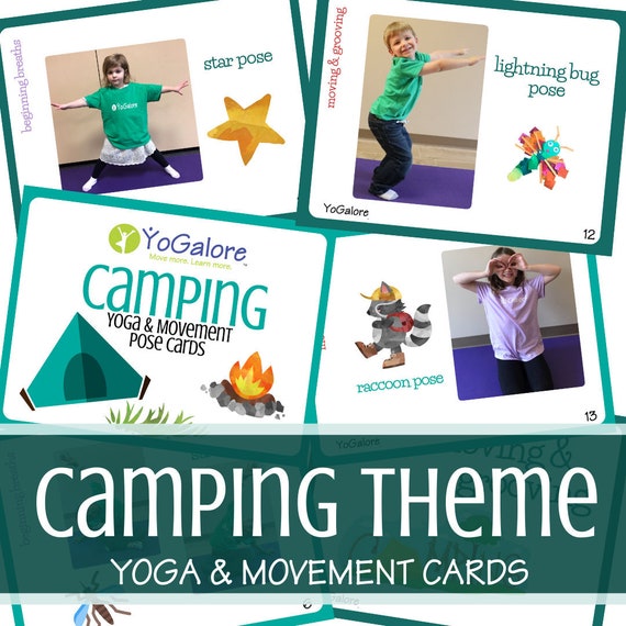 Camping Theme Yoga & Movement Pose Cards | Etsy