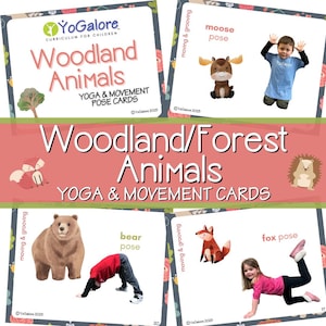 Animais da Floresta | Cartões de Yoga e Movimento com Tema de Animais da Floresta