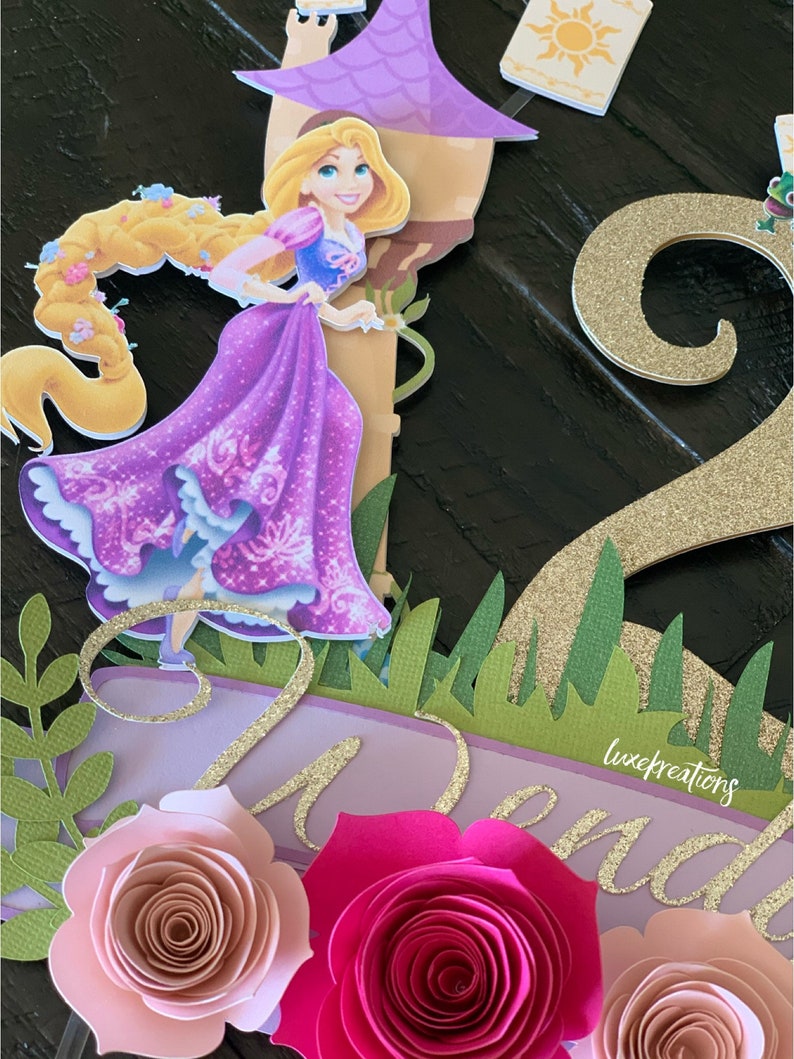 Tangled cake topper cake topper disney princess cake topper | Etsy