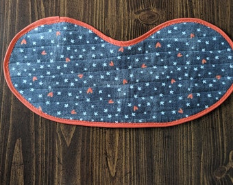 Quilted Wrap Around Baby Bib and Burp Cloth In One - Star Crossed Love