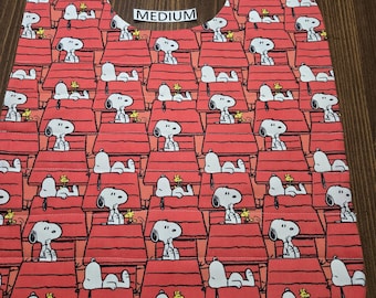 Adult and Older Children Clothing Protectors / Bibs Reversible Medium sized-  Snoopy's Dog House!