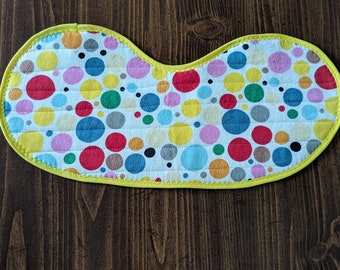 Quilted Wrap Around Baby Bib and Burp Cloth In One - Polka Dottie Jam!