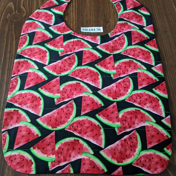 Adult and Older Children Clothing Protectors / Bibs Reversible Medium-  Sweet Watermelon!