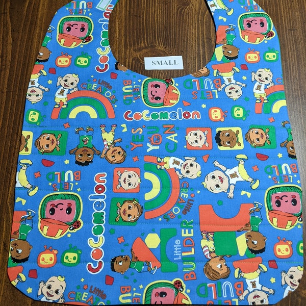 Adult and Older Children Clothing Protectors / Bibs Reversible Small sized- Little Builders!