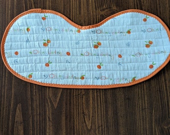 Quilted Wrap Around Baby Bib and Burp Cloth In One- "Oh My Darling" Clementine!