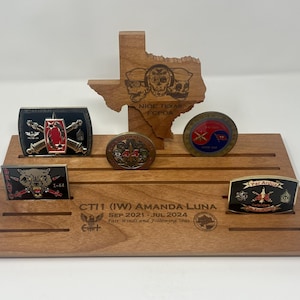 Two-Piece Customized Challenge Coin Holder – Personalized Challenge Coin Display Rack