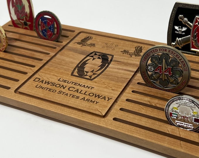 Desktop Challenge Coin Holder - Personalized Coin Rack - Etsy