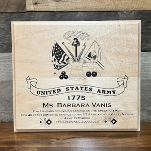 Custom Army Retirement Plaque - Army Flag