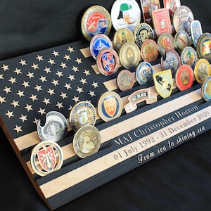 US Flag Challenge Coin Holder - Black Ops Edition